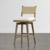 Spruce&Spring Upholstered Swivel Braid Barstool with Wood Frame Set of 2, Natural, - 2 of 4