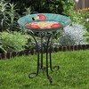 Teamson Home 17.8" Fusion Glass Birdbath with Metal Stand, Multi - 3 of 4