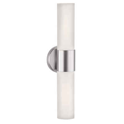 Aqueous Brushed Steel Dimmable LED Vanity Sconce
