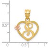 Black Bow Jewelry 14k Two Tone Gold Grace Collection 15mm Heart Initial S Pendant - 4 of 4