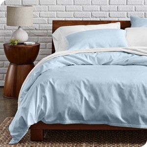 100% Organic Cotton Percale Duvet Cover and Sham Set by Bare Home - 1 of 4