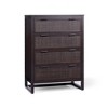 Hatteras Modern Boho 4-Drawer Dresser with Solid Wood & Natural Rattan Accents-Teamson Home - 2 of 4