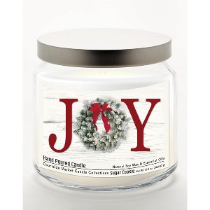 Courtside Market Christmas Joy ugar Cookie 12.8oz Soy Wax Candle Glass Jar with Brushed Silver Metal Lid - 1 of 3