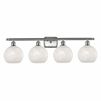 White Mouchette - 4 Light Bath Vanity In Modern Style-11 Inches Tall and 38 Inches Wide