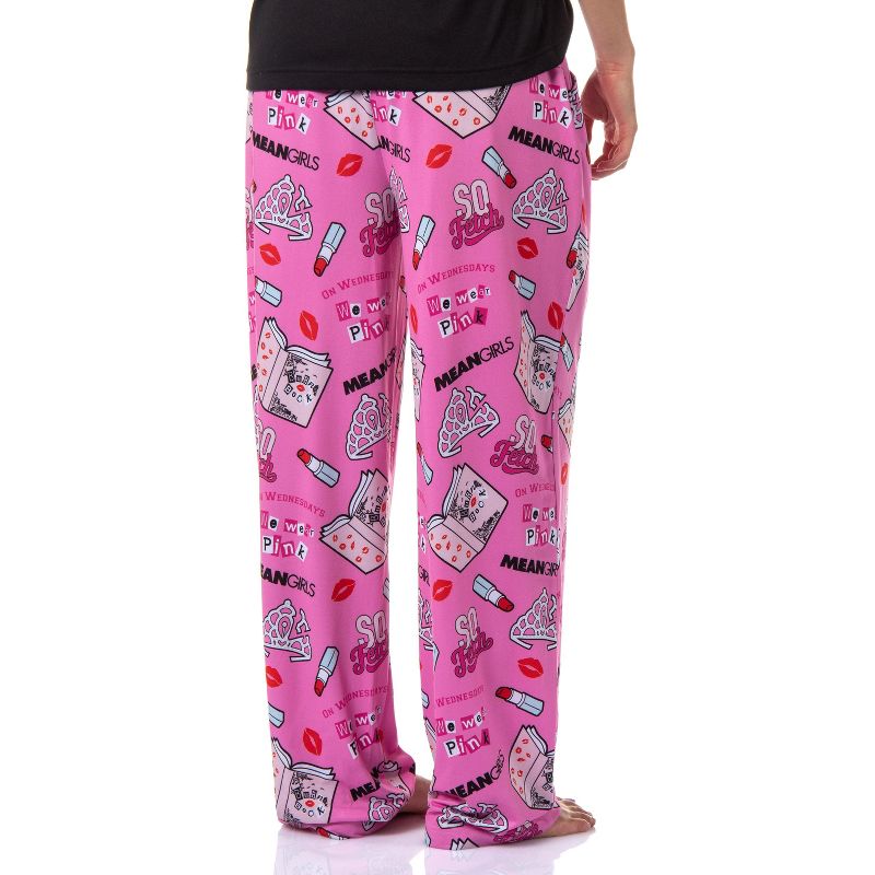 Mean Girls Women's Burn Book Icons and Movie Quotes Lounge Pajama Pants Pink, 4 of 5