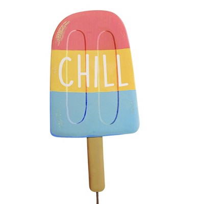 Home & Garden 34.5" Rainbow Popsicle Stake Chill Lightly Glittered Round Top Collection  -  Outdoor Sculptures And Statues