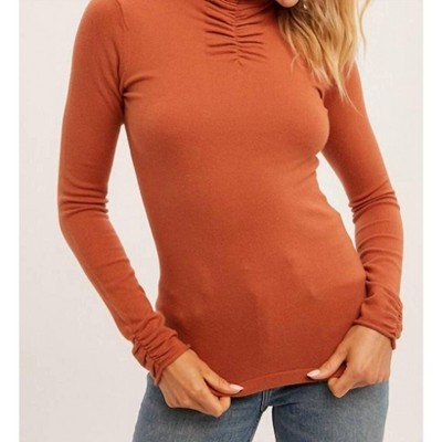 Women's Sofia Shirring Mock Neck Sweater - Hem & Thread