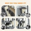 TopComfy Pet Tower Multi Level Cat Climbing Tower with Various Scratching Surfaces and Play Areas for Cats Activities, Gray, 24.41"*12.2"*24.8" - 3 of 4