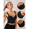 Allegra K Women's Wire-Free Integrated Cup Sports Push-Up Ribbed Longline Camisoles - 3 of 4