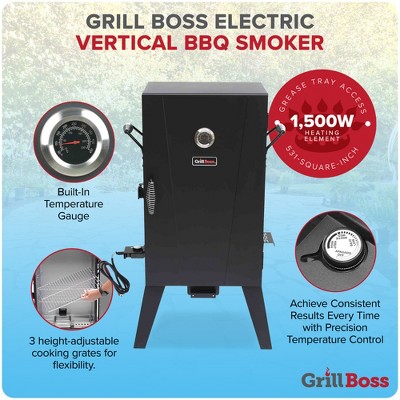 Grill Boss Black Electric Vertical BBQ Smoker with Digital Controls