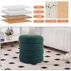 Ottoman with Storage,Foot Rest Round Bag Floor Chair for Bedroom or Entryway in Blackish Green - 3 of 4