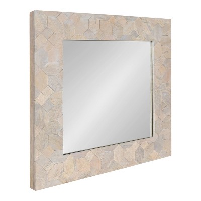29" x 29" Okeefe Framed Decorative Wall Mirror White - Kate & Laurel All Things Decor