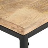 vidaXL Rectangular Coffee Table with Storage Shelf - Solid Mango Wood and Iron - Rustic Brown Farmhouse Style - 4 of 4