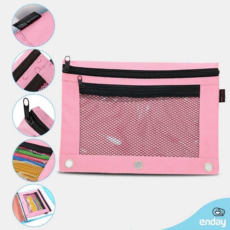 Enday Double Zipper Binder Pencil Pouch, 4 of 7