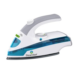 SteamFast 710 Mini Steam Iron: Travel Garment Iron with Folding Handle, 800W, Aluminum Soleplate, 2-Year Warranty - 1 of 4