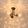 LLHZSY 3-Light Dimmable Semi Flush Mount Ceiling Light with Swirl Shade-Black/Gold - 3 of 4