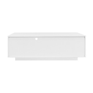 Gulches Modern High Gloss White Coffee Table - Rectangle Center Table with 2 Cabinets, 1 Drawer & 16-Color LED LighAccent Furniture for Living Room - 1 of 4