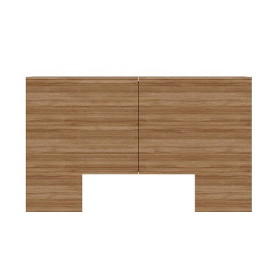 Nexera Queen Marconi Headboard Brown Oak: Engineered Wood with Side Storage Shelves