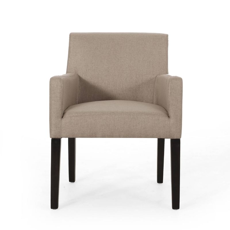 Mcclure Contemporary Upholstered Armchair Taupe/Espresso - Christopher Knight Home, 1 of 12