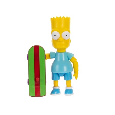 The Simpsons 5'' Bart Blue Shirt with Skateboard Action Figure