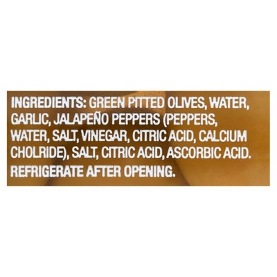DeLallo Garlic & Jalapeño Stuffed Green Greek Olives in Jar(6 pack)