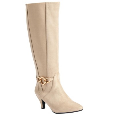 Comfortview Women's Wide Width The Rosey Wide Calf Boot - 10 Ww, Beige ...