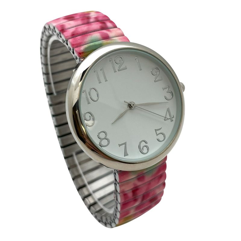 Olivia Pratt Big Dial Easy Reader Watch Printed Elastic Stretch Band Wristwatch Women Watch, 3 of 4