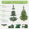 Green LED Artificial Christmas Tree with PE/PVC Mixed Branches, Fireproof PVC Material, Hinged Foldable Design with Sturdy Pole and Base - 4 of 4