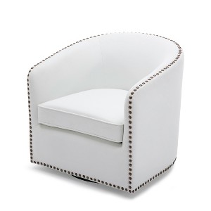 NicBex Faux Leather Barrel Swivel Accent Chair,Upholstered Swivel Living Room Chairs with Curved Backrest,Accent Chairs for Living Room - 1 of 4