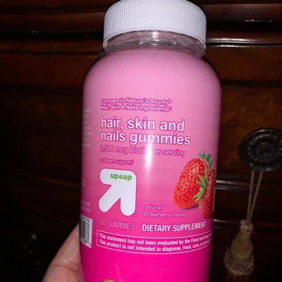 user image by Target HSN vitamins, Hair, Skin, &#38; Nail Supplement Gummies - Strawberry - 120ct - up&#38;up&#8482;