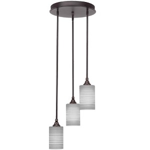 Toltec Lighting Empire 3 - Light Pendant in  Dark Granite with 4" Gray Matrix Shade - 1 of 1
