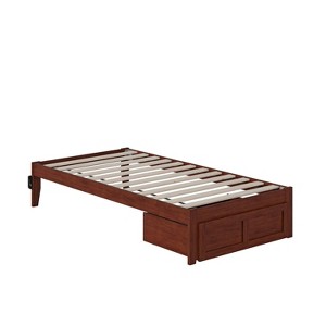 AFI Furnishings Colorado Twin Extra Long Bed with Foot Drawer and USB Turbo Charger in Walnut - 1 of 4
