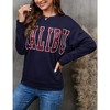 Sweatshirt For Women Lightweight Spring Holiday MALIBU Letter Graphic Crewneck Long Sleeve Pullover Sweatshirt - 3 of 4