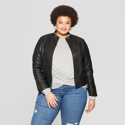 target plus size leather jacket