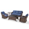 Buenhomino Wicker Patio Furniture Set-All Weather Rattan Patio Sofa Set with Swivel Rocker Chairs Outdoor Conversation Set for Deck Lawn Porch - 3 of 4