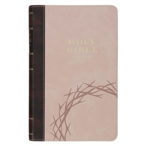 KJV Bible Giant Print (Brown Crown of Thorns, Pink) - (Leather