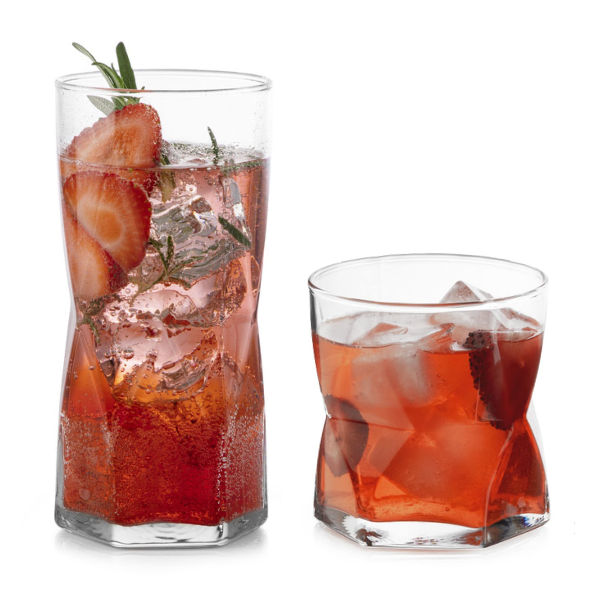 Libbey Rhombus 16 Piece Tumbler and Rocks Glass Set