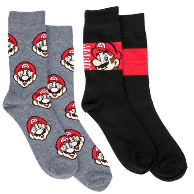 Mens Super Mario Bros. Mario Icons Crew Socks 2-Pack