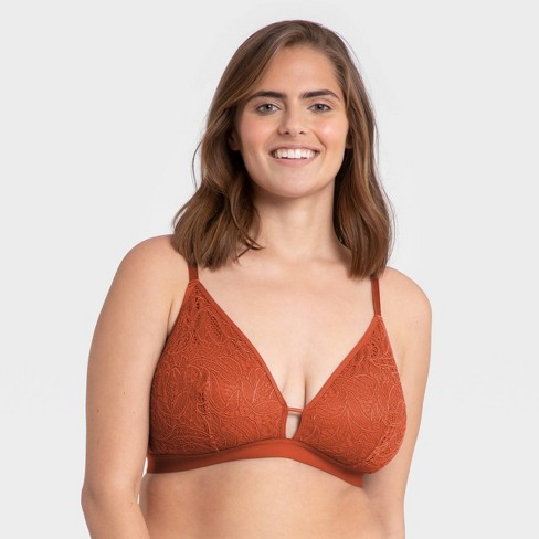All.you.lively Women's Busty Palm Lace Bralette - Burnt Orange 3 : Target
