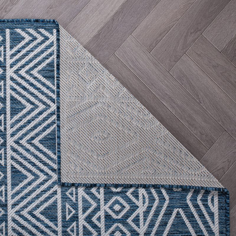 World Rug Gallery Distressed Geometric Bohemian Textured Flat Weave Indoor/Outdoor Area Rug, 5 of 10