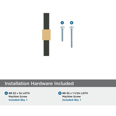Matte Black and Champagne Bronze T-Handle Cabinet Knob