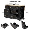 Sapphtopaz Modern Kitchen Island with 6 Drawers&Pull Out Trash Can Storage,Rolling Kitchen Cart with Power Outlet&Open Side Racks for Kitchen - 3 of 4