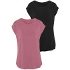Women's 2 Pack Longline Tops - LASCANA - Pink & Black Solid 4/6 - 2 of 4