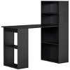 INFURNIC Decorative Bookshelf Modern Desk with 6 Tier Storage Shelves and Writing Table for Home Office, Black, 47.25"*20.5"*47.25" - 2 of 4
