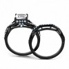 Slickblue Black Ion Plated Stainless Steel Ring with Clear & Blue CZ, Designer Stackable Women’s Ring, Sizes 5-10 - 3 of 4