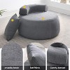 32" Modern Round Chair with Pillow Soft Skin-Friendly Chenille Fabric Leisure Chair for Living Room Bedroom Home Office - 3 of 4
