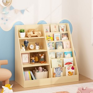KTMBDW Wooden Bookshelf for Kids, Toddler Book Rack Toy Organizer and Storage, Book Display Stand, Bookshelves Furniture for Nursery - 1 of 4