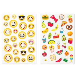 224ct Smiley Emoji Stickers: Kids & Teacher Stickers, Birthday Theme, Carlton Cards - 1 of 4