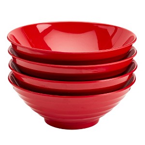 Infuse 4pc 8" Melamine Ramen Bowls Red - 1 of 4