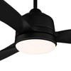 54" Casa Vieja Tres Aurora Modern Indoor Outdoor Ceiling Fan with Dimmable LED Light Remote Matte Black Opal Diffuser Wet Rated for Patio Exterior - 3 of 4